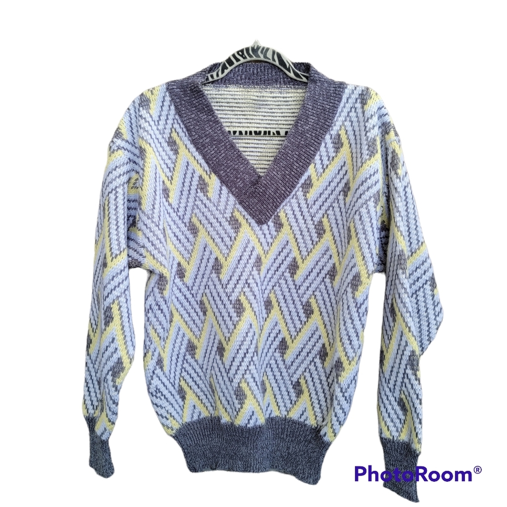 Vintage Chunky V Neck Sweater
